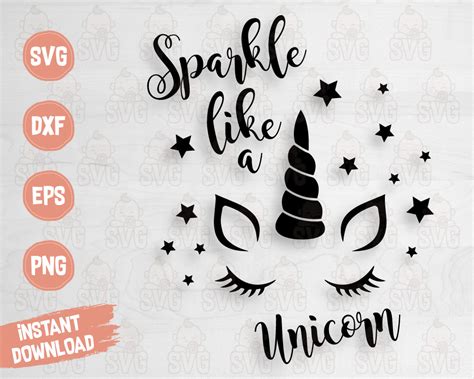 Sparkle Unicorn Svg, Unicorn Cut File for Cricut, Silhouette - Svg Baby