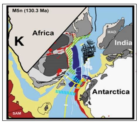 6 Kinematic model of Central Gondwana breakup for 130.3 MA. Conjugate... | Download Scientific ...