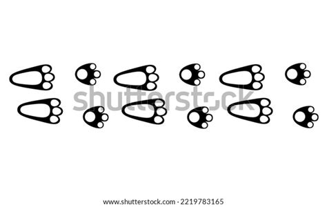 Vector Silhouette Rabbit Footprints On White Stock Vector (Royalty Free ...