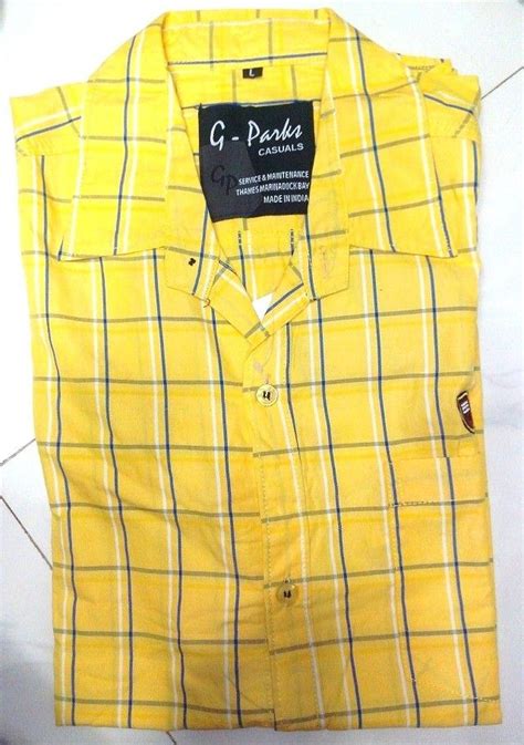 Mens Yellow Check Shirt, पुरुषों की चेक शर्ट in Wadala, Mumbai , G.w ...