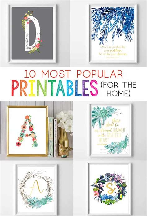 Wall Art On the Cheap! Top 10 Most Popular Free Printables for the Home