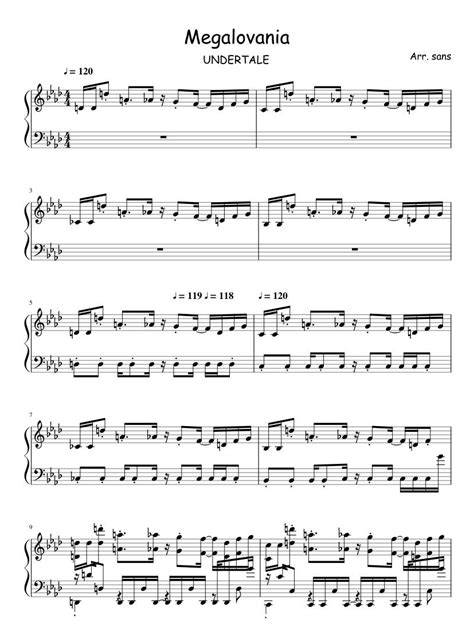 Print and download Megalovania - Arr. sans. Sheet music for Piano. Made by Literal-Trash. Free ...