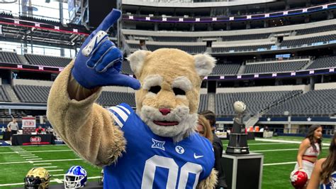 BYU Mascot Cosmo Pulls Off Epic Dance With Big 12 Cheerleader