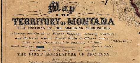 Old Map of Montana Montana Map Territory of MONTANA ART 1871 - Etsy