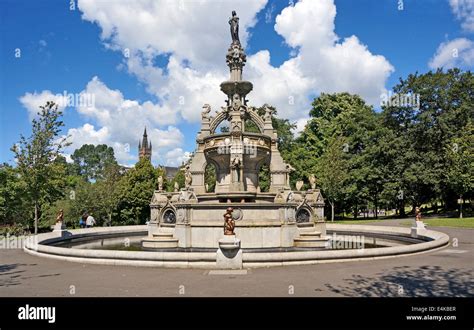 Stewart Memorial Fountain in Sir Joseph Paxton designed Kelvingrove park in the west end of ...