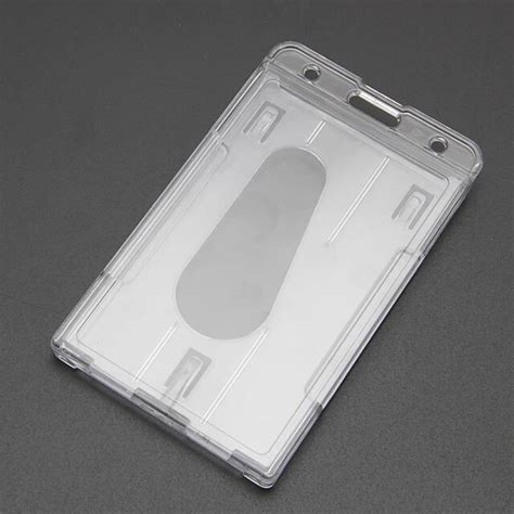 Hard Plastic ID Access Card Cover Credit Card Case Badge Holder Double ...