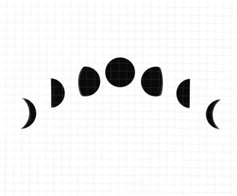 Moon Phases Silhouette SVG PNG JPG File for Cricut Stencil Instant ...