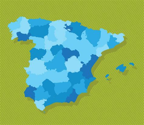 Spain map with regions blue political map green background vector illustration 35839935 Vector ...