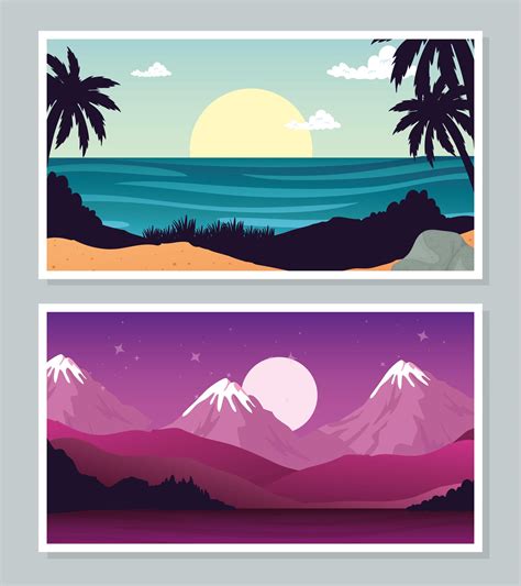 landscape banner collection vector design 2043341 Vector Art at Vecteezy