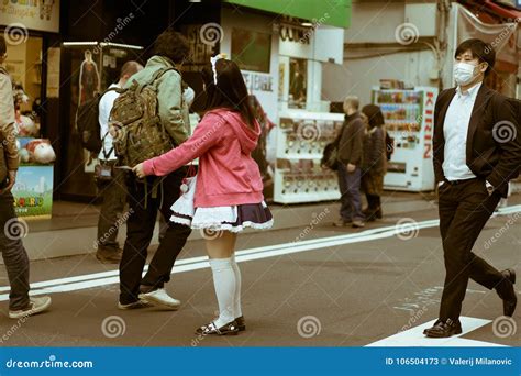 Japanese Maid Girl Handing Out Flyers To People in Akihabara, Tokyo, Japan Editorial Stock Photo ...