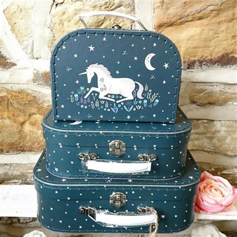 These magical #unicorn #suitcases are an ideal storage idea for your #Children . Set of 3 ...