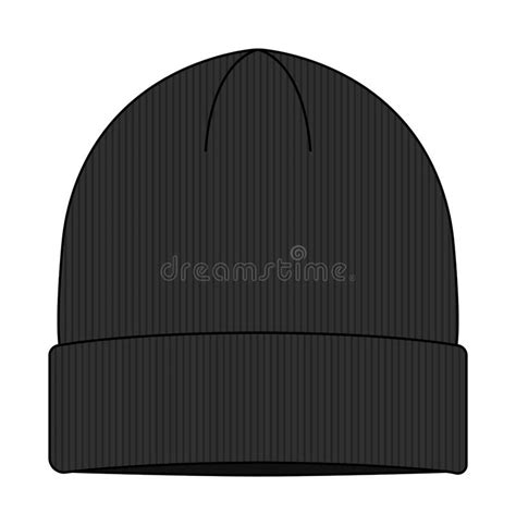 Beanie Hat Knit Cap Template Vector Illustration | Black Stock Vector ...