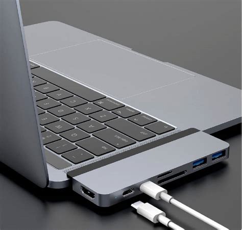 Hyper DUO 7-Port USB-C Hub USB-C Docking Station for Apple MacBook Pro and Air Gray HD28C-GRAY ...