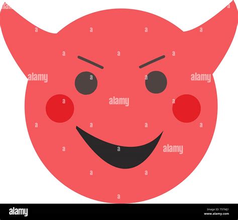 Simple red devil emoji vector illustration on white background Stock ...