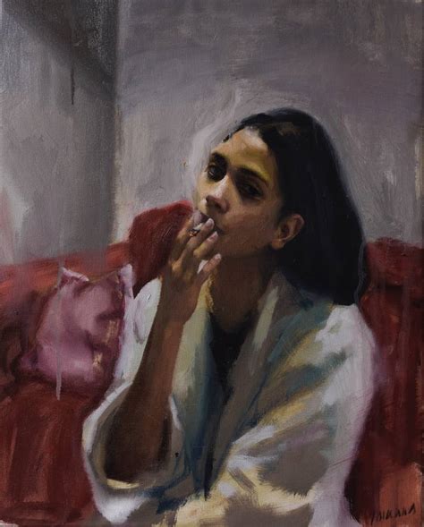 Girl Smoking Painting by Guido Mauas | Saatchi Art