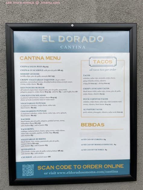 Online Menu of El Dorado Kitchen Restaurant, Sonoma, California, 95476 ...