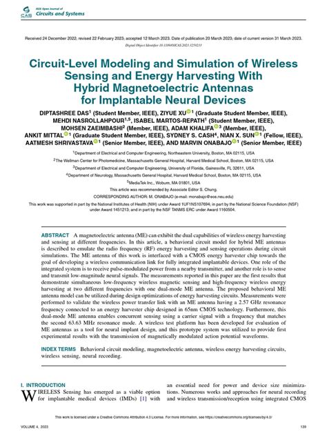 Circuit-Level Modeling and Simulation of Wireless Sensing and Energy ...