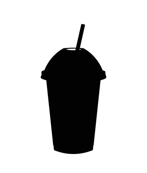 Plastic tall cup with straw silhouette, juice and cold drinks Cup icon ...