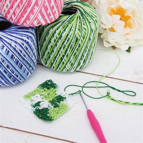 Multicolor Cotton Crochet Thread - Size 10 - Variegated Violets - 175 — Threadart.com