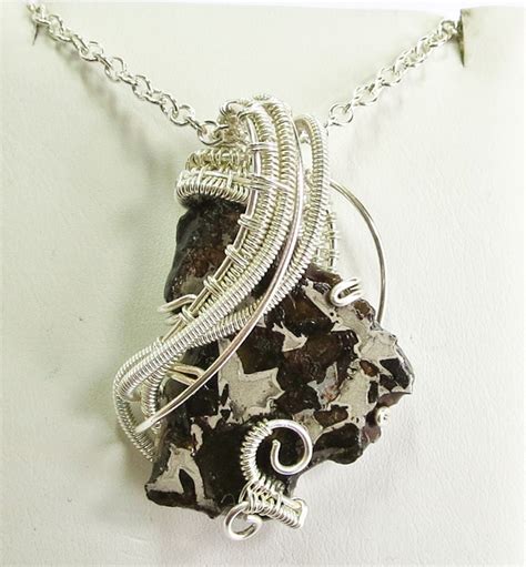 Wire-Wrapped Seymchan Pallasite Meteorite Necklace by ...