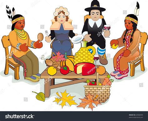 Native Americans And Pilgrims Clipart