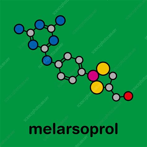 Melarsoprol trypanosomiasis drug molecule, illustration - Stock Image - F028/3278 - Science ...