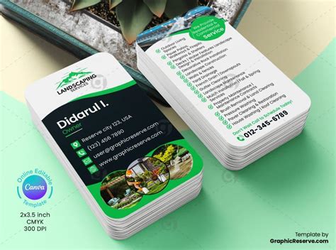 Landscaping Business Card Canva Template - Graphic Reserve