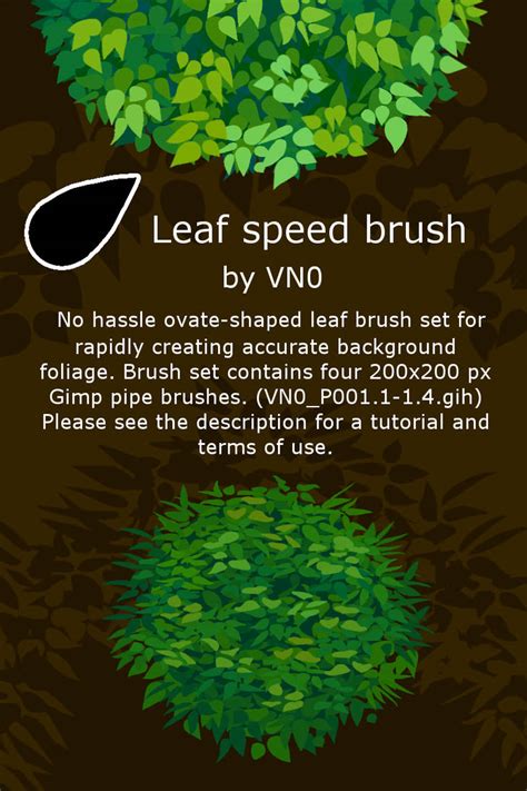 Ovate leaf speed brush set by VN0 on DeviantArt