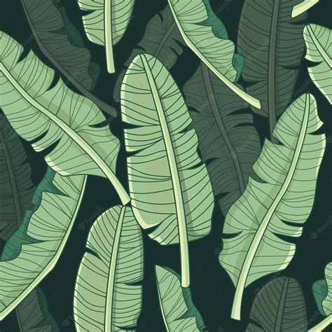 Premium Vector | Banana leaf tropical pattern