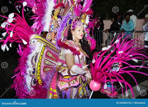 Woman in a Traditional Costume during a Junkanoo Parade in the Bahamas ...