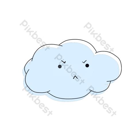 Drawing Cloud Emoji Cute Cartoon Decorative Elements PNG Images | PSD ...