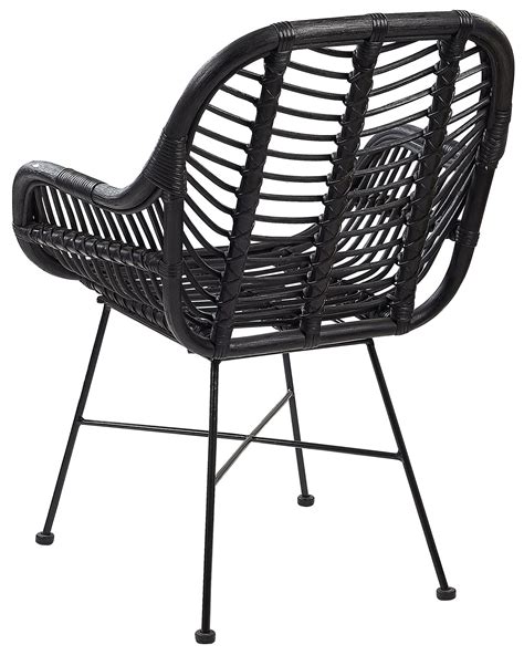 Rattan Accent Chair Black CANORA | Beliani.at