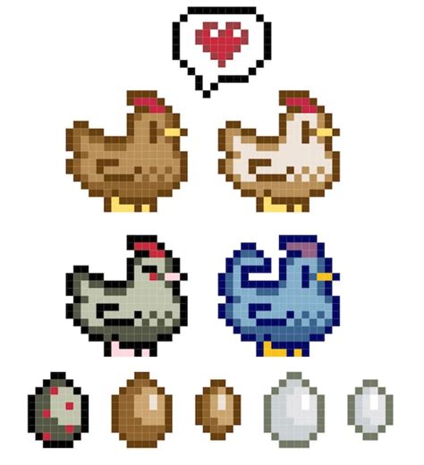 Stardew Valley Chickens and Eggs Counted Cross Stitch Digital | Etsy