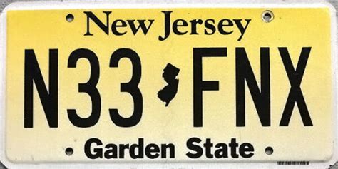 NEW JERSEY License Plate Garden State NJ (RANDOM PLATE#) | eBay