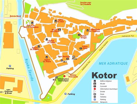 Kotor tourist map - Ontheworldmap.com