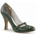Forest Green Smitten Vintage Style Faux Leather Pump
