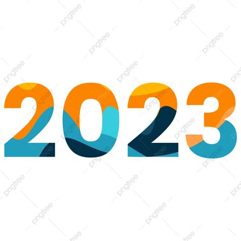 New Year 2023 Vector Hd PNG Images, The Number 2023 Wavy Color For New Year Celebration, New ...