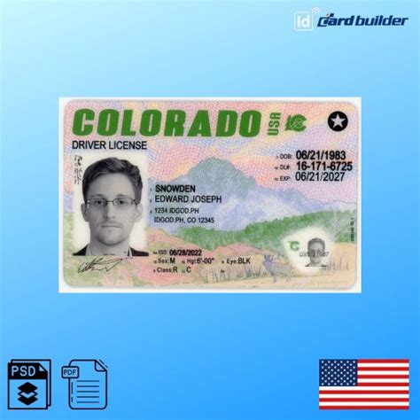 Colorado Drivers License Template