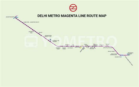 Delhi Metro Magenta Line Route Map - YoMetro