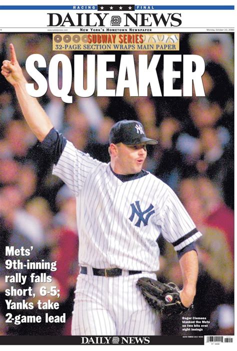 2000 World Series Game 2 - Mets vs. Yankees | New york daily news, New ...