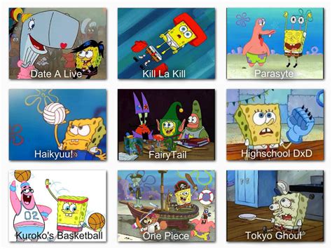 Spongebob Anime comparison Chart 1 by snitchpogi12 on DeviantArt