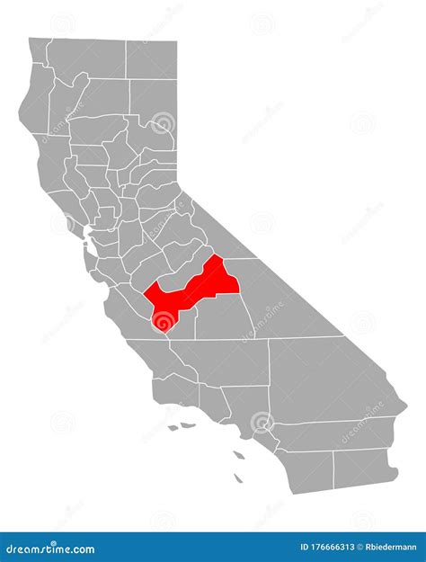 Map of Fresno in California Stock Vector - Illustration of geography, location: 176666313