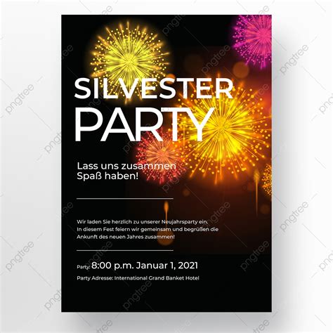 Golden Firework German Happy New Year Poster Template Download on Pngtree