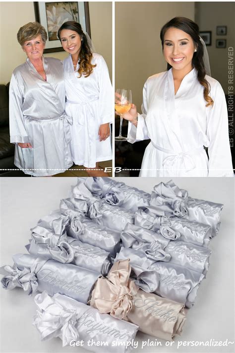 Wedding Robes Set of 5, Monogrammed Robes, Silver Grey Bridesmaid Robe ...