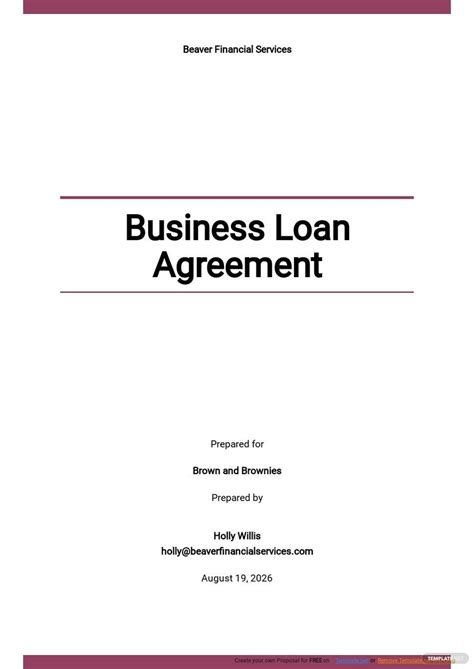 Business To Business Loan Agreement Template