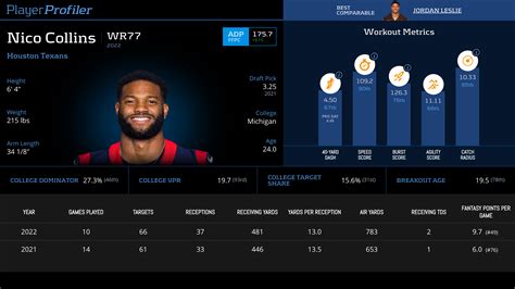 Nico Collins Stats & Fantasy Ranking - PlayerProfiler