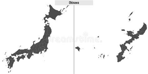 Map of Okinawa Prefecture of Japan Stock Vector - Illustration of famous, review: 275147754