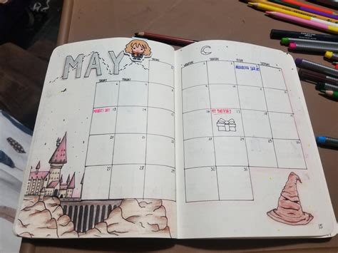 Harry Potter themed calendar : r/bulletjournal