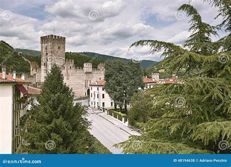 Castle in Marostica, Italy editorial stock photo. Image of marostica - 48194638