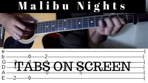 Malibu Nights - Lany (Fingerstyle Guitar Cover) Tabs on Screen - YouTube